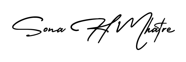 Turn your name Sona H Mhatre into a signature brand with AmerikaSignatureDemo-Regular styling. Download in standard PNG or transparent format anytime. Sona H Mhatre signature style 3 images and pictures png