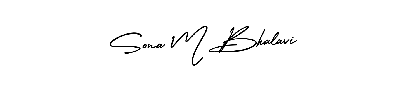 Create a beautiful signature design for name Sona M Bhalavi. With this signature (AmerikaSignatureDemo-Regular) fonts, you can make a handwritten signature for free. Sona M Bhalavi signature style 3 images and pictures png