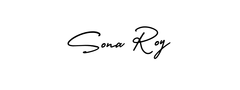 How to make Sona Roy name signature. Use AmerikaSignatureDemo-Regular style for creating short signs online. This is the latest handwritten sign. Sona Roy signature style 3 images and pictures png
