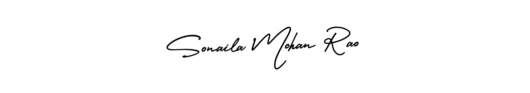 AmerikaSignatureDemo-Regular is a professional signature style that is perfect for those who want to add a touch of class to their signature. It is also a great choice for those who want to make their signature more unique. Get Sonaila Mohan Rao name to fancy signature for free. Sonaila Mohan Rao signature style 3 images and pictures png