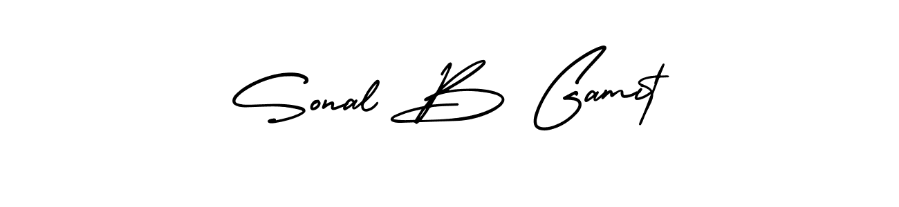 How to Draw Sonal B Gamit signature style? AmerikaSignatureDemo-Regular is a latest design signature styles for name Sonal B Gamit. Sonal B Gamit signature style 3 images and pictures png