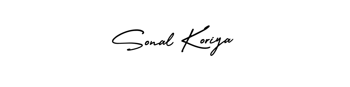 The best way (AmerikaSignatureDemo-Regular) to make a short signature is to pick only two or three words in your name. The name Sonal Koriya include a total of six letters. For converting this name. Sonal Koriya signature style 3 images and pictures png