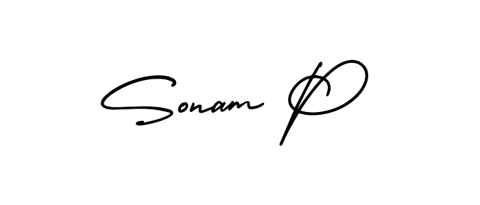 if you are searching for the best signature style for your name Sonam P. so please give up your signature search. here we have designed multiple signature styles  using AmerikaSignatureDemo-Regular. Sonam P signature style 3 images and pictures png