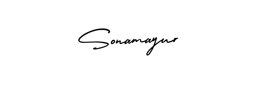 How to make Sonamayur name signature. Use AmerikaSignatureDemo-Regular style for creating short signs online. This is the latest handwritten sign. Sonamayur signature style 3 images and pictures png