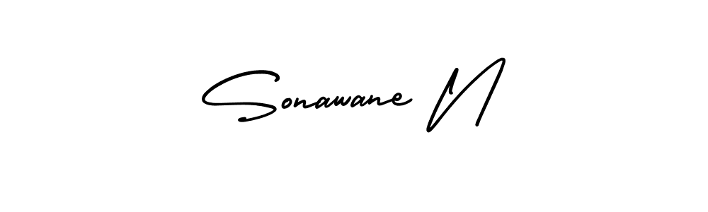 How to make Sonawane N name signature. Use AmerikaSignatureDemo-Regular style for creating short signs online. This is the latest handwritten sign. Sonawane N signature style 3 images and pictures png
