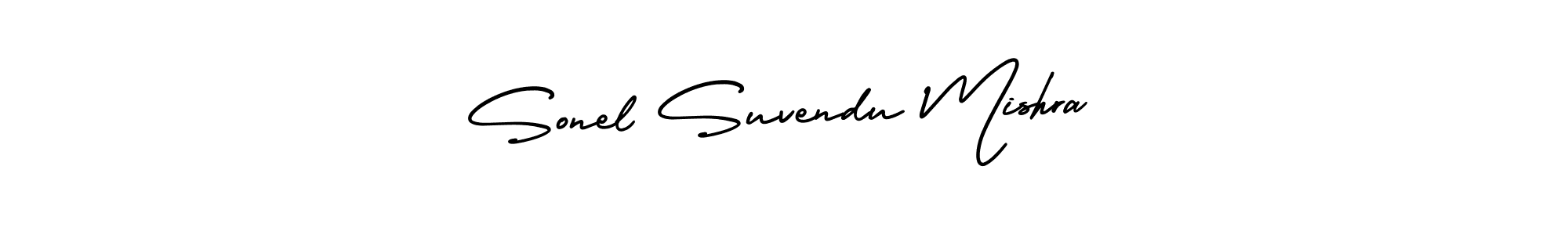 It looks lik you need a new signature style for name Sonel Suvendu Mishra. Design unique handwritten (AmerikaSignatureDemo-Regular) signature with our free signature maker in just a few clicks. Sonel Suvendu Mishra signature style 3 images and pictures png