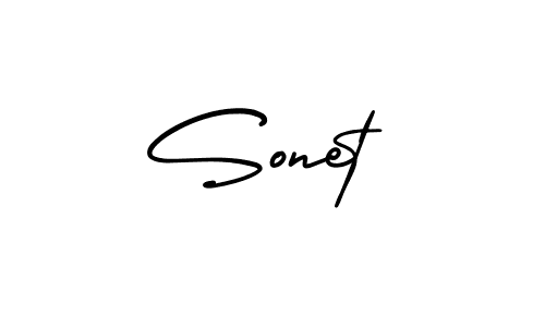 The best way (AmerikaSignatureDemo-Regular) to make a short signature is to pick only two or three words in your name. The name Sonet include a total of six letters. For converting this name. Sonet signature style 3 images and pictures png