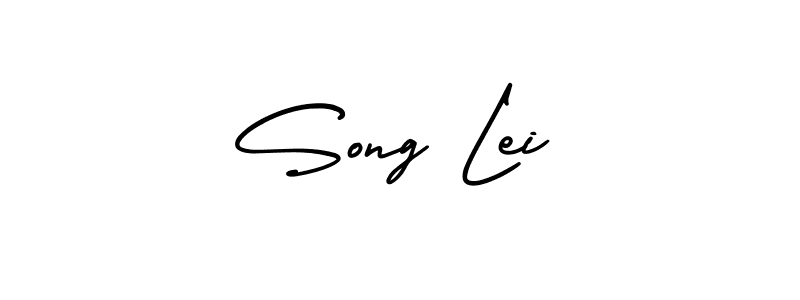 How to make Song Lei signature? AmerikaSignatureDemo-Regular is a professional autograph style. Create handwritten signature for Song Lei name. Song Lei signature style 3 images and pictures png