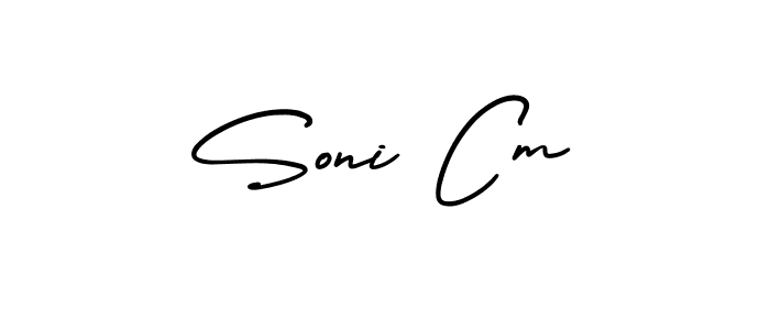 The best way (AmerikaSignatureDemo-Regular) to make a short signature is to pick only two or three words in your name. The name Soni Cm include a total of six letters. For converting this name. Soni Cm signature style 3 images and pictures png