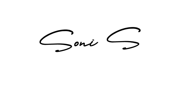 Make a beautiful signature design for name Soni S. With this signature (AmerikaSignatureDemo-Regular) style, you can create a handwritten signature for free. Soni S signature style 3 images and pictures png