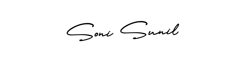 How to Draw Soni Sunil signature style? AmerikaSignatureDemo-Regular is a latest design signature styles for name Soni Sunil. Soni Sunil signature style 3 images and pictures png