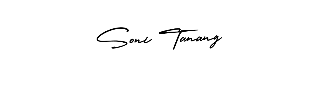 How to make Soni Tanang name signature. Use AmerikaSignatureDemo-Regular style for creating short signs online. This is the latest handwritten sign. Soni Tanang signature style 3 images and pictures png