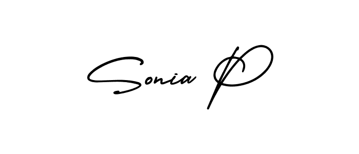 How to make Sonia P name signature. Use AmerikaSignatureDemo-Regular style for creating short signs online. This is the latest handwritten sign. Sonia P signature style 3 images and pictures png