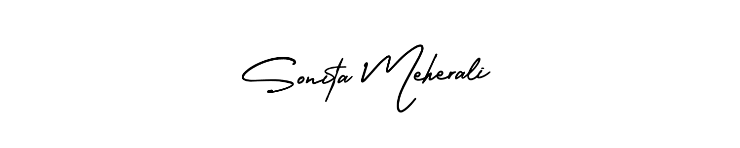 Design your own signature with our free online signature maker. With this signature software, you can create a handwritten (AmerikaSignatureDemo-Regular) signature for name Sonita Meherali. Sonita Meherali signature style 3 images and pictures png