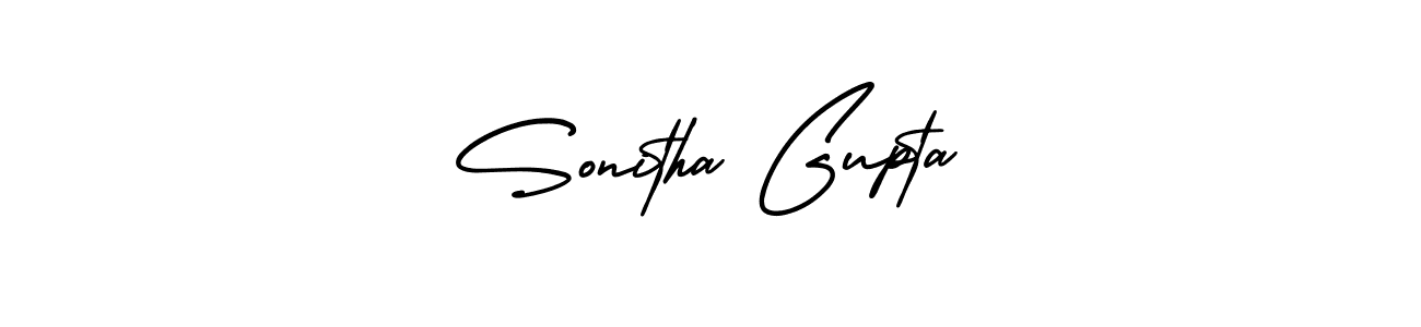 AmerikaSignatureDemo-Regular is a professional signature style that is perfect for those who want to add a touch of class to their signature. It is also a great choice for those who want to make their signature more unique. Get Sonitha Gupta name to fancy signature for free. Sonitha Gupta signature style 3 images and pictures png