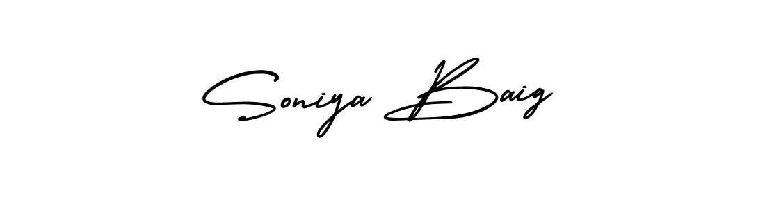 Use a signature maker to create a handwritten signature online. With this signature software, you can design (AmerikaSignatureDemo-Regular) your own signature for name Soniya Baig. Soniya Baig signature style 3 images and pictures png