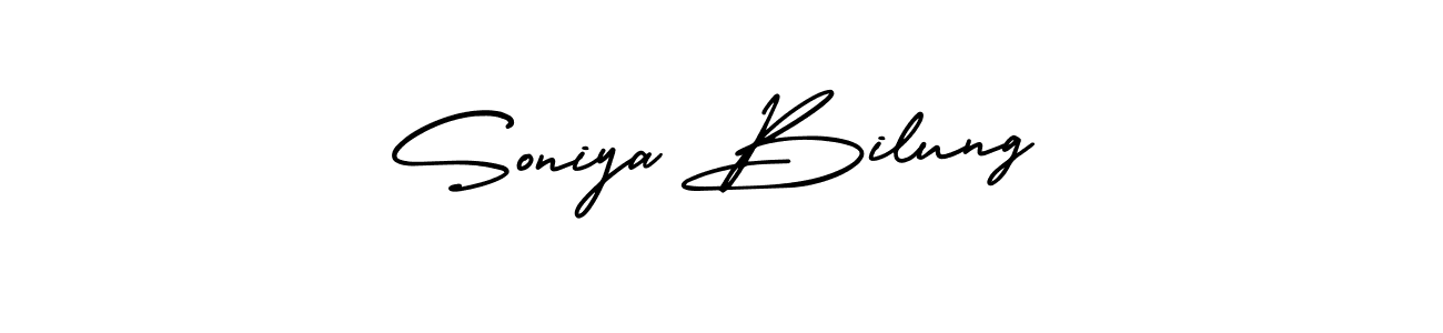 Soniya Bilung stylish signature style. Best Handwritten Sign (AmerikaSignatureDemo-Regular) for my name. Handwritten Signature Collection Ideas for my name Soniya Bilung. Soniya Bilung signature style 3 images and pictures png