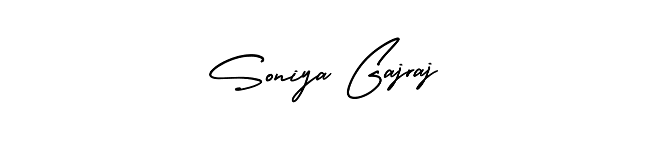 The best way (AmerikaSignatureDemo-Regular) to make a short signature is to pick only two or three words in your name. The name Soniya Gajraj include a total of six letters. For converting this name. Soniya Gajraj signature style 3 images and pictures png