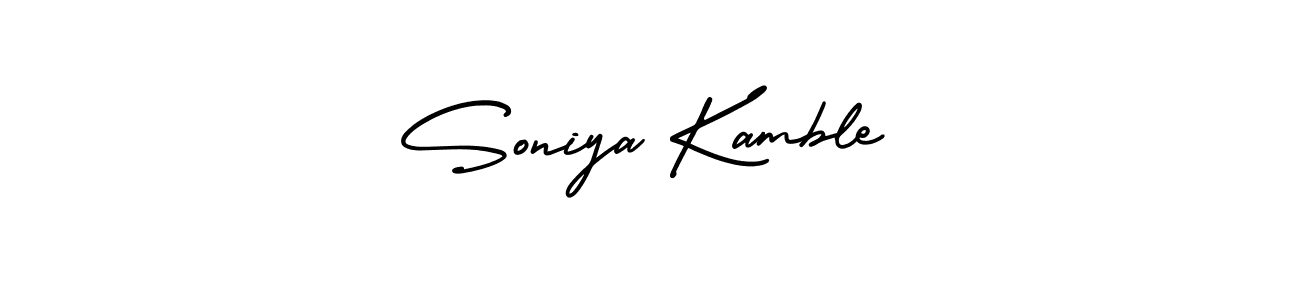How to make Soniya Kamble name signature. Use AmerikaSignatureDemo-Regular style for creating short signs online. This is the latest handwritten sign. Soniya Kamble signature style 3 images and pictures png