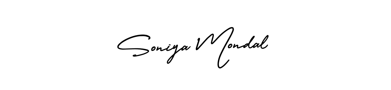 This is the best signature style for the Soniya Mondal name. Also you like these signature font (AmerikaSignatureDemo-Regular). Mix name signature. Soniya Mondal signature style 3 images and pictures png