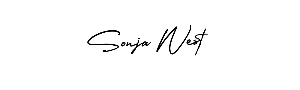 You should practise on your own different ways (AmerikaSignatureDemo-Regular) to write your name (Sonja West) in signature. don't let someone else do it for you. Sonja West signature style 3 images and pictures png
