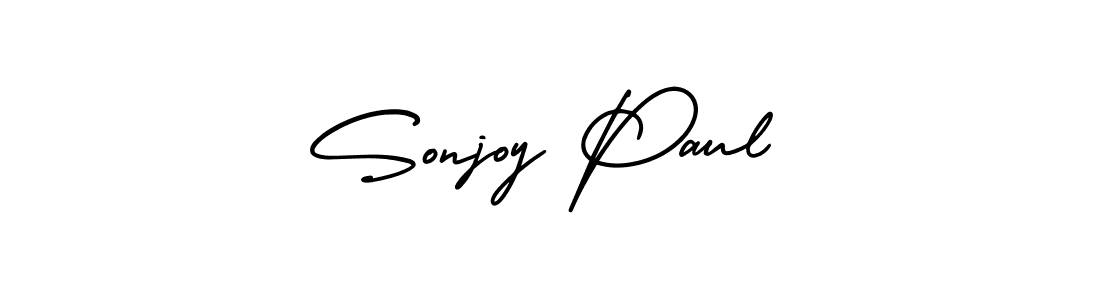 How to make Sonjoy Paul name signature. Use AmerikaSignatureDemo-Regular style for creating short signs online. This is the latest handwritten sign. Sonjoy Paul signature style 3 images and pictures png