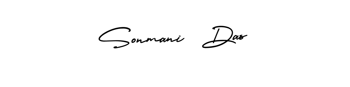 Similarly AmerikaSignatureDemo-Regular is the best handwritten signature design. Signature creator online .You can use it as an online autograph creator for name Sonmani  Das. Sonmani  Das signature style 3 images and pictures png