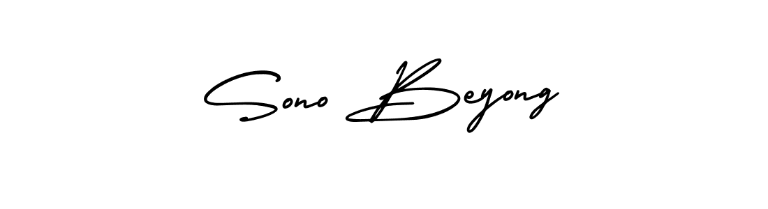 You should practise on your own different ways (AmerikaSignatureDemo-Regular) to write your name (Sono Beyong) in signature. don't let someone else do it for you. Sono Beyong signature style 3 images and pictures png