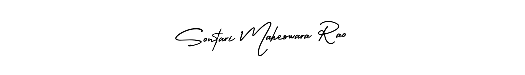 It looks lik you need a new signature style for name Sontari Maheswara Rao. Design unique handwritten (AmerikaSignatureDemo-Regular) signature with our free signature maker in just a few clicks. Sontari Maheswara Rao signature style 3 images and pictures png