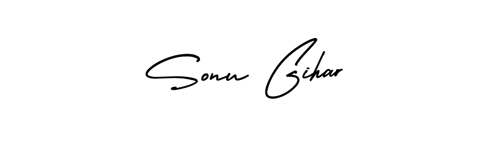 Make a beautiful signature design for name Sonu Gihar. With this signature (AmerikaSignatureDemo-Regular) style, you can create a handwritten signature for free. Sonu Gihar signature style 3 images and pictures png