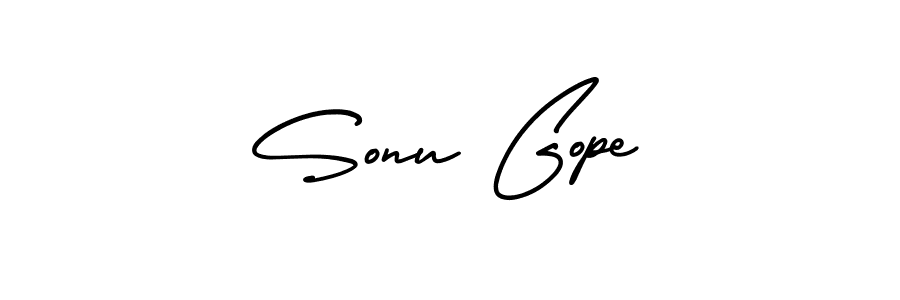 How to make Sonu Gope signature? AmerikaSignatureDemo-Regular is a professional autograph style. Create handwritten signature for Sonu Gope name. Sonu Gope signature style 3 images and pictures png