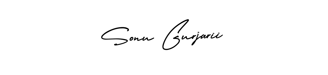 It looks lik you need a new signature style for name Sonu Gurjarii. Design unique handwritten (AmerikaSignatureDemo-Regular) signature with our free signature maker in just a few clicks. Sonu Gurjarii signature style 3 images and pictures png