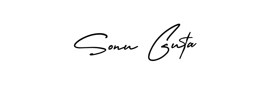 Design your own signature with our free online signature maker. With this signature software, you can create a handwritten (AmerikaSignatureDemo-Regular) signature for name Sonu Guta. Sonu Guta signature style 3 images and pictures png