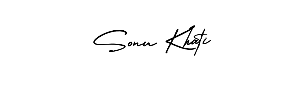 This is the best signature style for the Sonu Khati name. Also you like these signature font (AmerikaSignatureDemo-Regular). Mix name signature. Sonu Khati signature style 3 images and pictures png