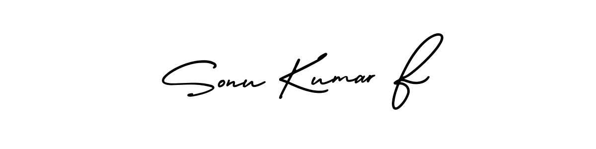 This is the best signature style for the Sonu Kumar F name. Also you like these signature font (AmerikaSignatureDemo-Regular). Mix name signature. Sonu Kumar F signature style 3 images and pictures png