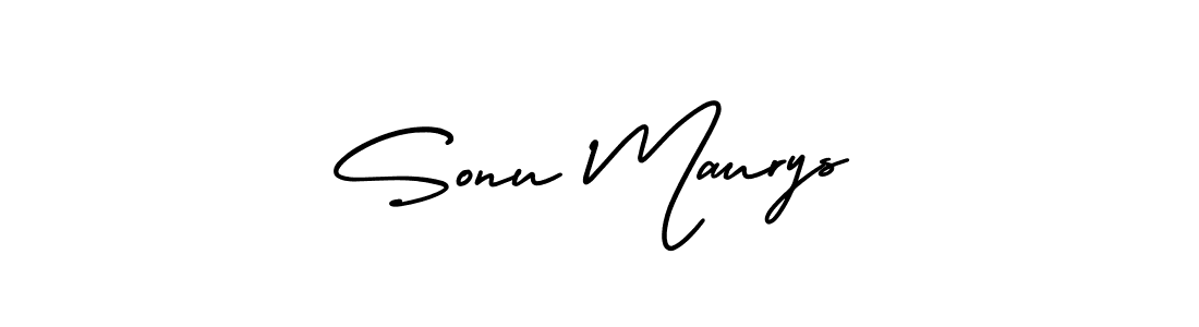 You should practise on your own different ways (AmerikaSignatureDemo-Regular) to write your name (Sonu Maurys) in signature. don't let someone else do it for you. Sonu Maurys signature style 3 images and pictures png