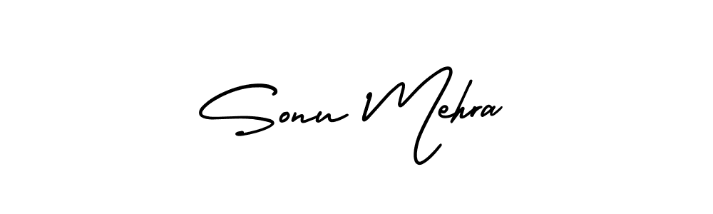 Sonu Mehra stylish signature style. Best Handwritten Sign (AmerikaSignatureDemo-Regular) for my name. Handwritten Signature Collection Ideas for my name Sonu Mehra. Sonu Mehra signature style 3 images and pictures png