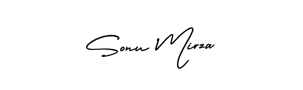 Sonu Mirza stylish signature style. Best Handwritten Sign (AmerikaSignatureDemo-Regular) for my name. Handwritten Signature Collection Ideas for my name Sonu Mirza. Sonu Mirza signature style 3 images and pictures png