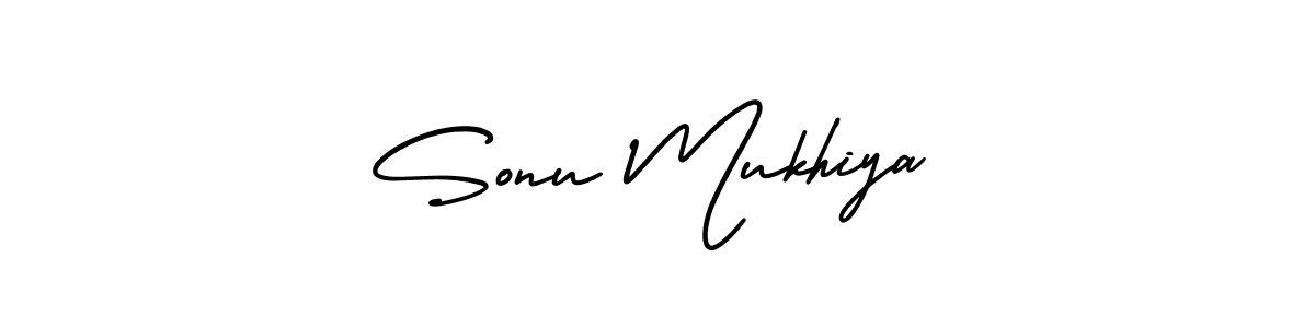 How to make Sonu Mukhiya name signature. Use AmerikaSignatureDemo-Regular style for creating short signs online. This is the latest handwritten sign. Sonu Mukhiya signature style 3 images and pictures png