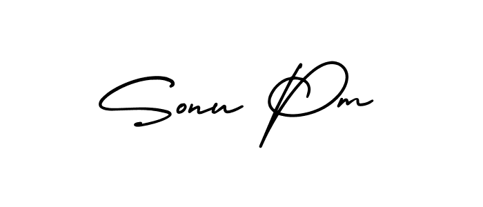 How to make Sonu Pm signature? AmerikaSignatureDemo-Regular is a professional autograph style. Create handwritten signature for Sonu Pm name. Sonu Pm signature style 3 images and pictures png