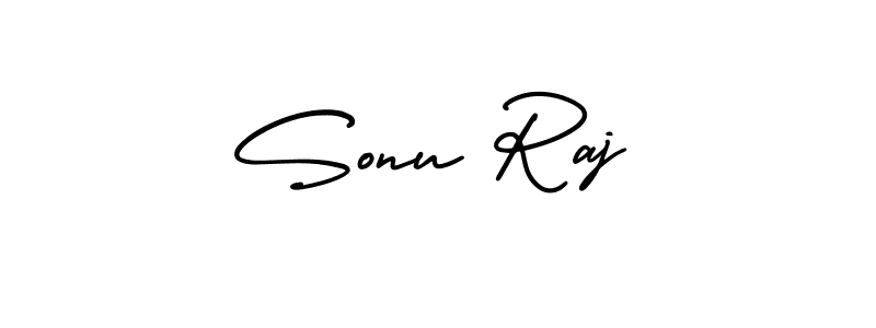 The best way (AmerikaSignatureDemo-Regular) to make a short signature is to pick only two or three words in your name. The name Sonu Raj include a total of six letters. For converting this name. Sonu Raj signature style 3 images and pictures png