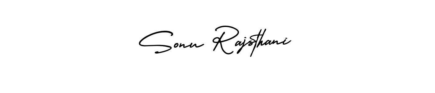 The best way (AmerikaSignatureDemo-Regular) to make a short signature is to pick only two or three words in your name. The name Sonu Rajsthani include a total of six letters. For converting this name. Sonu Rajsthani signature style 3 images and pictures png