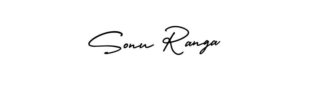 Design your own signature with our free online signature maker. With this signature software, you can create a handwritten (AmerikaSignatureDemo-Regular) signature for name Sonu Ranga. Sonu Ranga signature style 3 images and pictures png