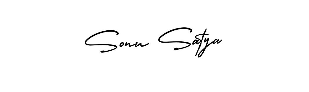 Make a beautiful signature design for name Sonu Satya. With this signature (AmerikaSignatureDemo-Regular) style, you can create a handwritten signature for free. Sonu Satya signature style 3 images and pictures png