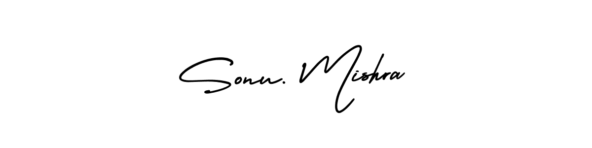 The best way (AmerikaSignatureDemo-Regular) to make a short signature is to pick only two or three words in your name. The name Sonu. Mishra include a total of six letters. For converting this name. Sonu. Mishra signature style 3 images and pictures png