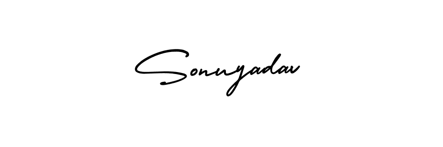 It looks lik you need a new signature style for name Sonuyadav. Design unique handwritten (AmerikaSignatureDemo-Regular) signature with our free signature maker in just a few clicks. Sonuyadav signature style 3 images and pictures png