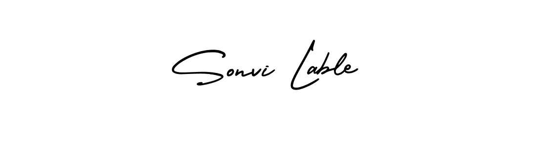 How to make Sonvi Lable name signature. Use AmerikaSignatureDemo-Regular style for creating short signs online. This is the latest handwritten sign. Sonvi Lable signature style 3 images and pictures png