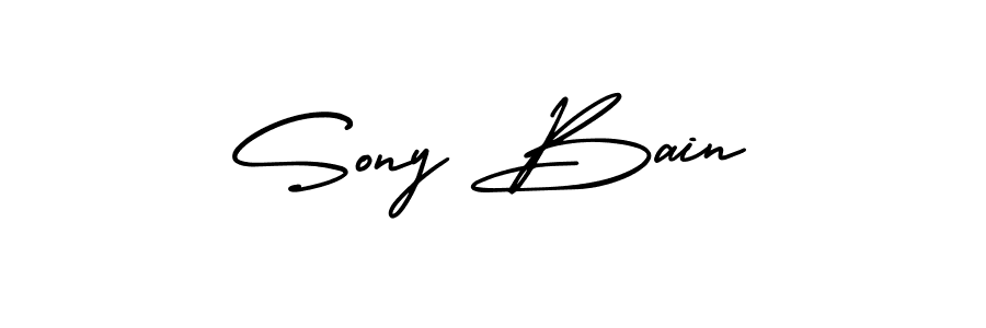 Sony Bain stylish signature style. Best Handwritten Sign (AmerikaSignatureDemo-Regular) for my name. Handwritten Signature Collection Ideas for my name Sony Bain. Sony Bain signature style 3 images and pictures png