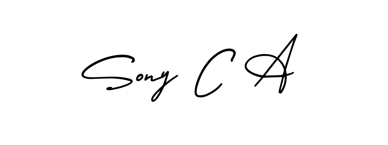 How to make Sony C A signature? AmerikaSignatureDemo-Regular is a professional autograph style. Create handwritten signature for Sony C A name. Sony C A signature style 3 images and pictures png