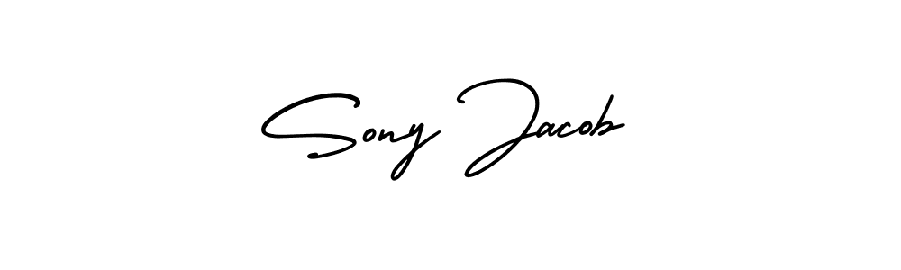 The best way (AmerikaSignatureDemo-Regular) to make a short signature is to pick only two or three words in your name. The name Sony Jacob include a total of six letters. For converting this name. Sony Jacob signature style 3 images and pictures png